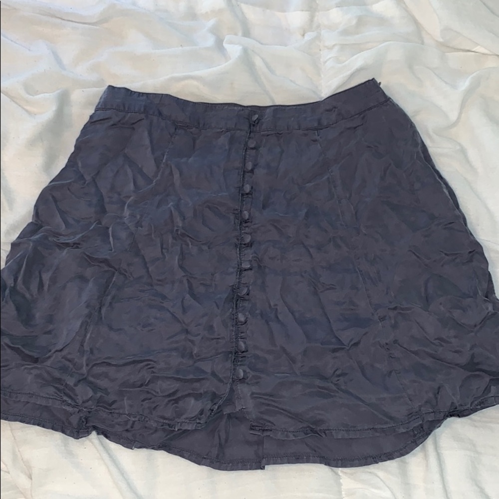 silk button down skirt